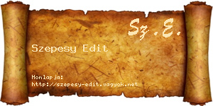 Szepesy Edit névjegykártya