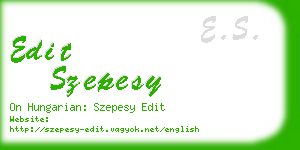 edit szepesy business card
